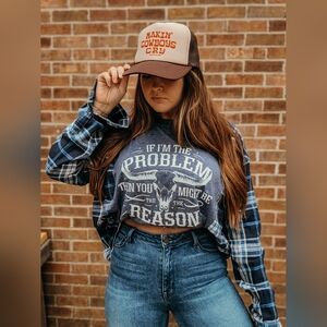 Morgan Wallen Upcycled Flannel Tee